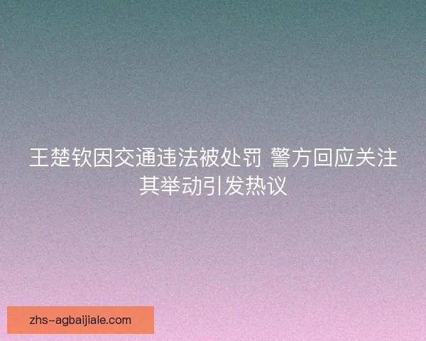 王楚钦因交通违法被处罚 警方回应关注其举动引发热议 王楚钦因交通违法被处罚 警方回应关注其举动引发热议